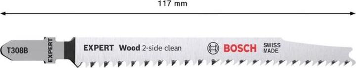Produktbild Bosch Professional Zubehör EXPERT ‘Wood 2-side clean’ T 308 B Stichsägeblatt, 25 Stück