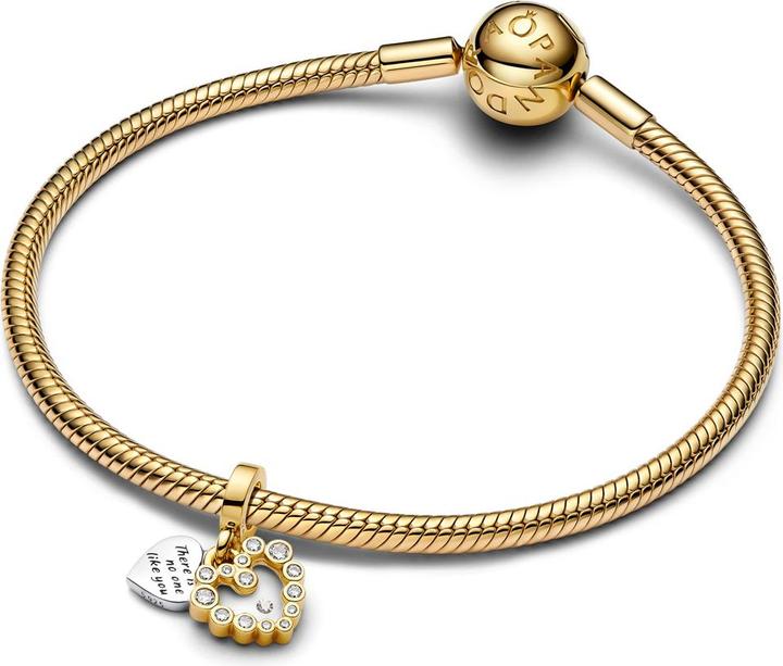 Immagine prodotto Pandora Funkelnder Doppel Herzanhänger Charm (Metallo, Dorato, Argento 925)