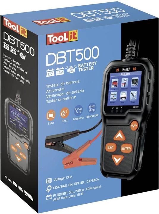 Image du produit Toolit DBT500 testeur de batterie de voiture 6 V, 12V test de batterie, vérification de l'alternateur