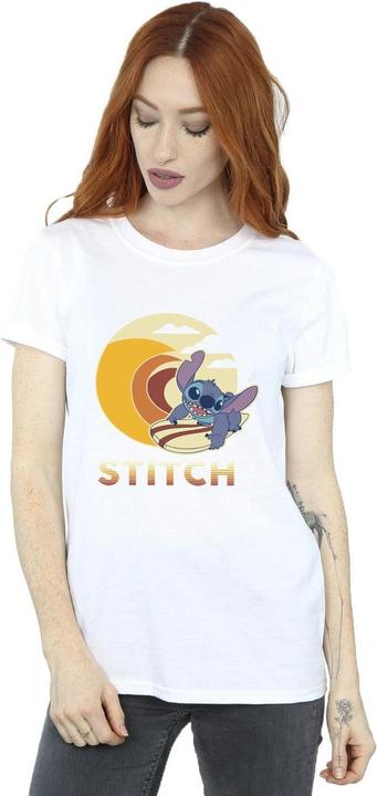 Actual product image Disney Womens/Ladies Lilo & Stitch Summer Waves Cotton Boyfriend T-Shirt (XL)