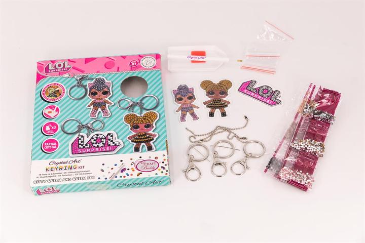 Produktbild Craft Buddy LOL Kitty Queen & Queen Bee, Crystal Art Schlüsselanhänger 3 Stück