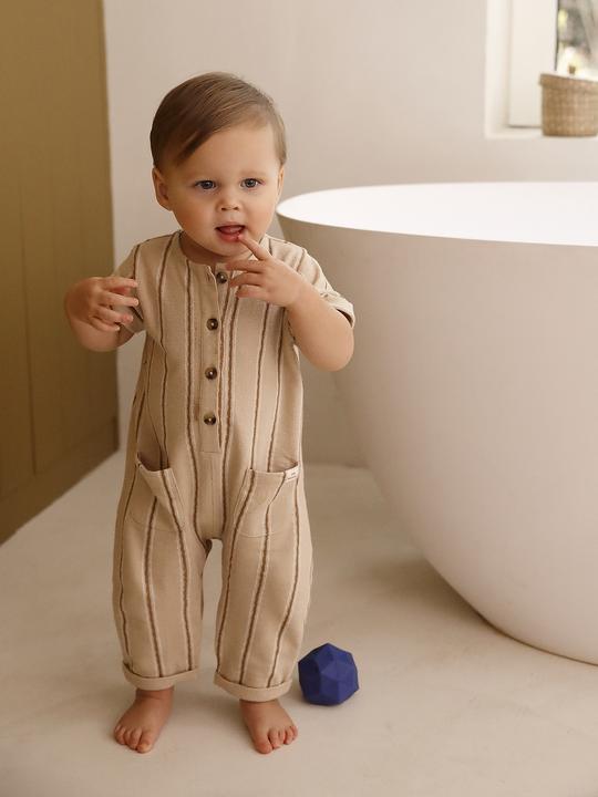 Produktbild Vertbaudet Bio-Kollektion: Baby Overall aus gestreiftem Strick (74)