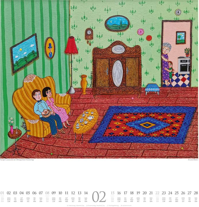 Produktbild Naive Malerei Kalender 2026 (48 x 54 cm, Harter Einband, Deutsch, Englisch, Französisch)