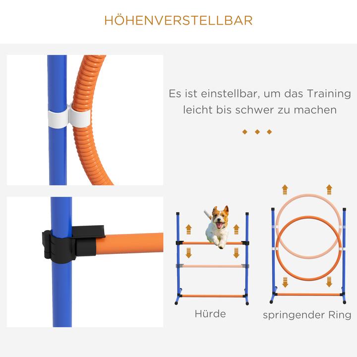 Immagine prodotto PawHut Hunde Agility Set Kunststoff, Oxfordstoff Orange+Blau (Destrezza)