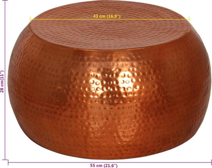 Immagine prodotto VidaXL Couchtisch Beistelltisch Kaffeetisch Teetisch Sofatisch Messing Aluminium (55 x 28 cm)