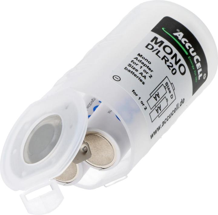 Produktbild Panasonic Adapter D, Mono, LR20 und eneloop Akku NiMH, Mignon, AA, HR06 (1 Stk., 2000 mAh, Ladegerät inkl. Akku)