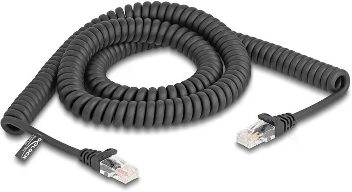 Produktbild Delock RJ45 Spiralkabel Stecker zu Stecker Cat.5e 3 m schwar (UTP, CAT5e, 3.30 m)