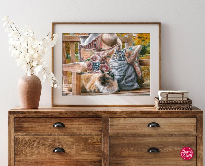 Actual product image Cherry Pazzi Puzzle cat sitting 1000 pieces (1000 pieces)