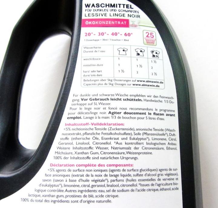 Produktbild Alma Win Waschmittel für dunkle + schwarze Wäsche (25 Waschgänge, Flüssig)