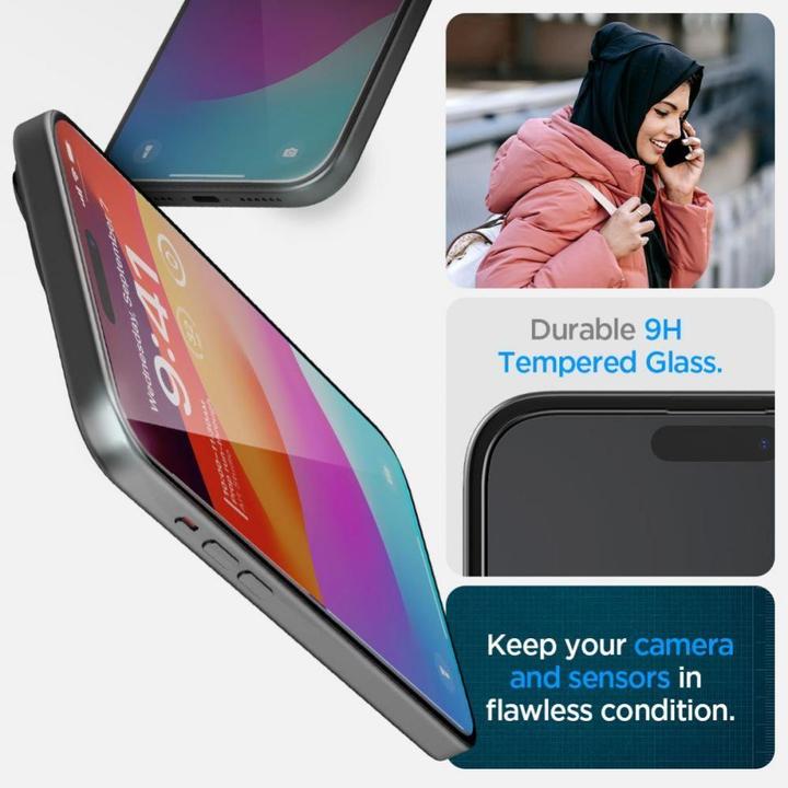 Image du produit Spigen VERRE TREMPÉ GLAS.TR "EZ FIT" FC 2-PACK IPHONE 15 PLUS NOIR (2 pièce(s), Apple iPhone 15 Plus)