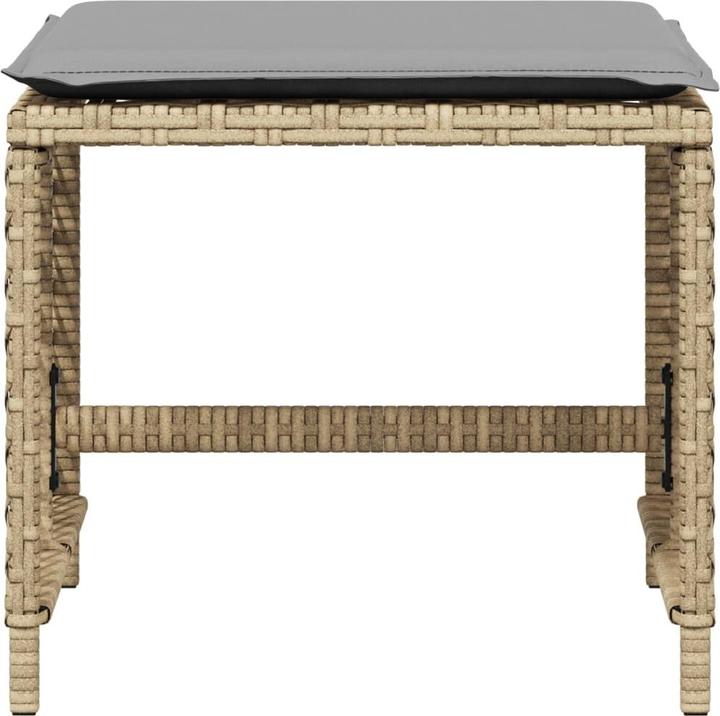 Immagine prodotto VidaXL Sgabello da giardino Cuscino Sgabello Sedia da giardino Sgabello 4 pezzi. Miscela beige