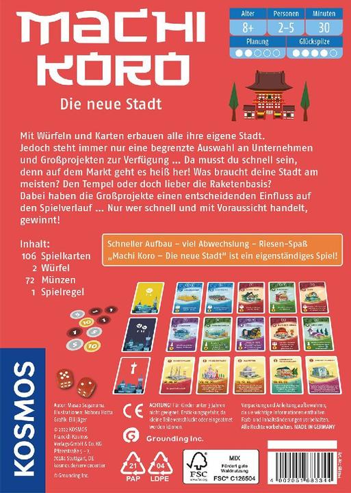 Energy Label Kosmos Machi Koro - The New City (German)