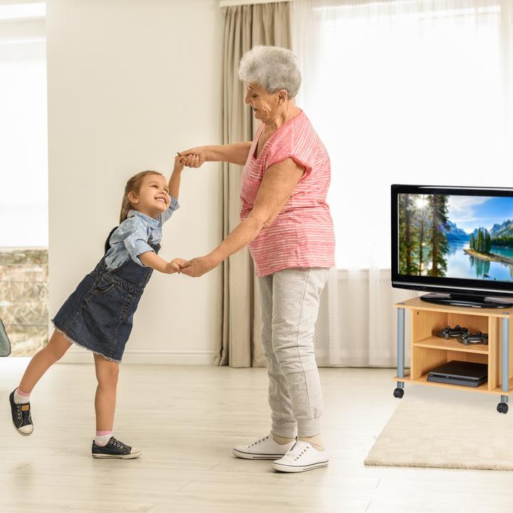 Image du produit Relaxdays Meuble TV sur rouettes et compartiments (60 x 40 x 45 cm)