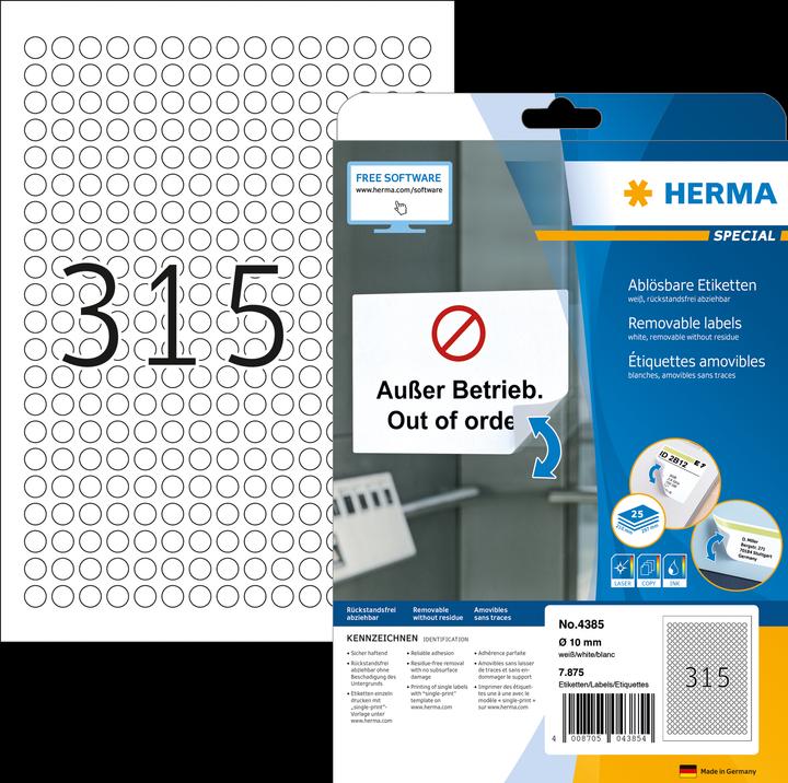 Produktbild HERMA Ablösbare Etiketten A4
