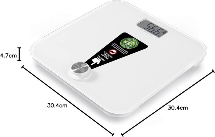 Immagine prodotto Macom Smart Body Scale Bilancia pesapersone elettronica con funzionamento senza batterie Quadrato Bi (180 kg)