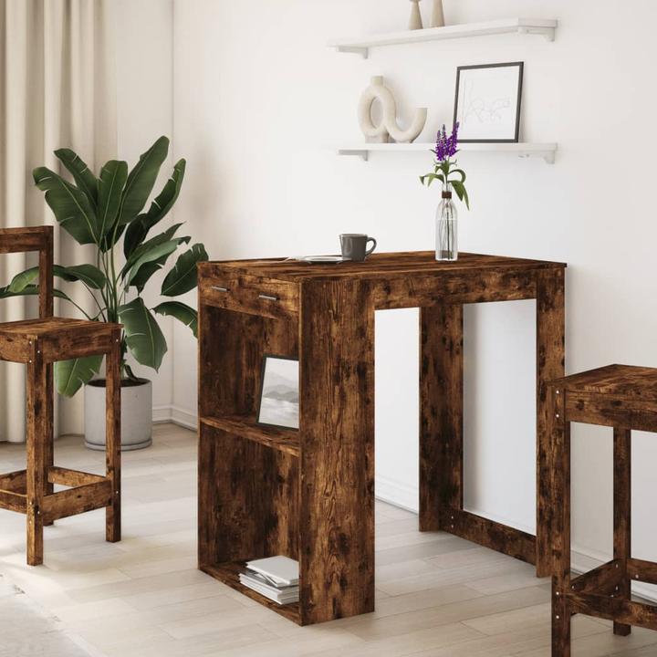 Produktbild VidaXL Bartisch Stehtisch Tresentisch Küchentisch Räuchereiche Holzwerkstoff