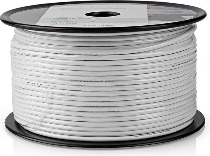 Actual product image Nedis Antenna Cable on Roll Coax 12 75 Ohm Double Shielded ECA 100.0 m Coax PVC White Roll (75 dB, Antenna cable)