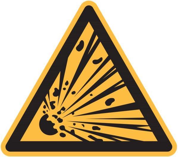 Immagine prodotto Simbolo di avvertimento Pericolo sostanze esplosive