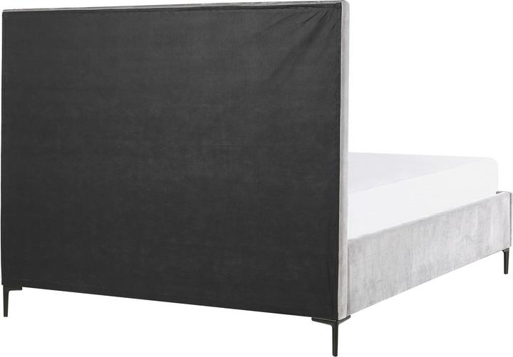 Produktbild Beliani Polsterbett Samtstoff grau mit Bettkasten hochklappbar 180 x 200 cm SEZANNE (180 x 200 cm)