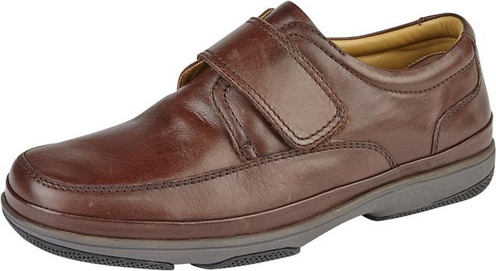 Roamers Leder Wide Fit Klettverschluss Schuhe