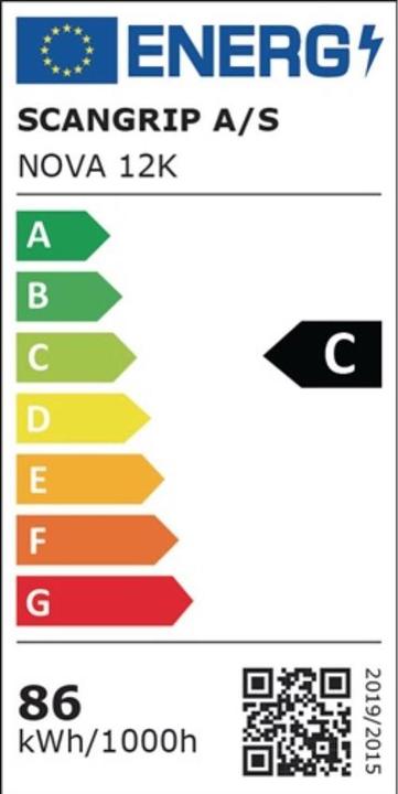 Label énergétique Scangrip Lampe de travail LED NOVA 10K (12000 lm)