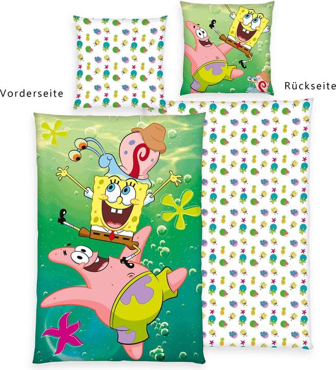 Produktbild Herding Spongebob Schwammkopf Bettwäsche 135 x 200 cm / 80 x 80 cm