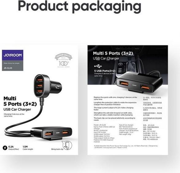 Actual product image Joyroom Multiple Car Charger
