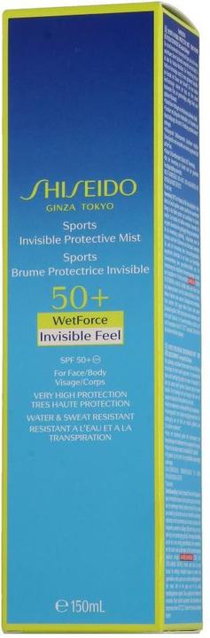Immagine prodotto Shiseido Nebbia protettiva invisibile per lo sport (Spray solare, SPF 50+, 150 ml, 164 g)