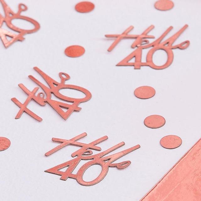 Actual product image Ginger Ray Confetti Rose gold "Hello 40