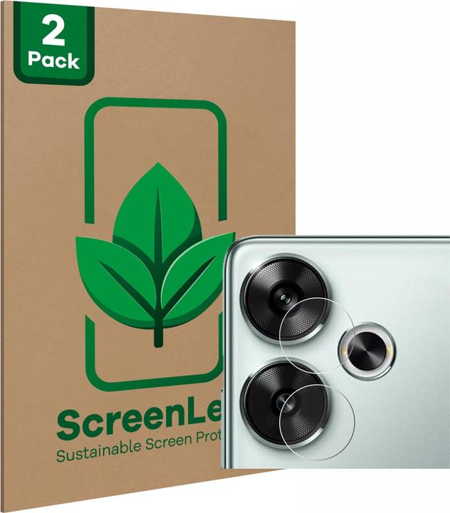 Produktbild ScreenLeaf Schutzfolie nachhaltiger Displayschutz Displayschutzfolie Folie Klar Transparent (2 Stück, Xiaomi Poco F6)