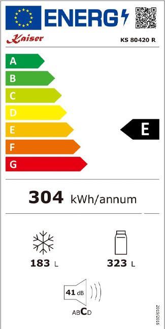 Energy Label Kaiser KS 80420 R (506 l)