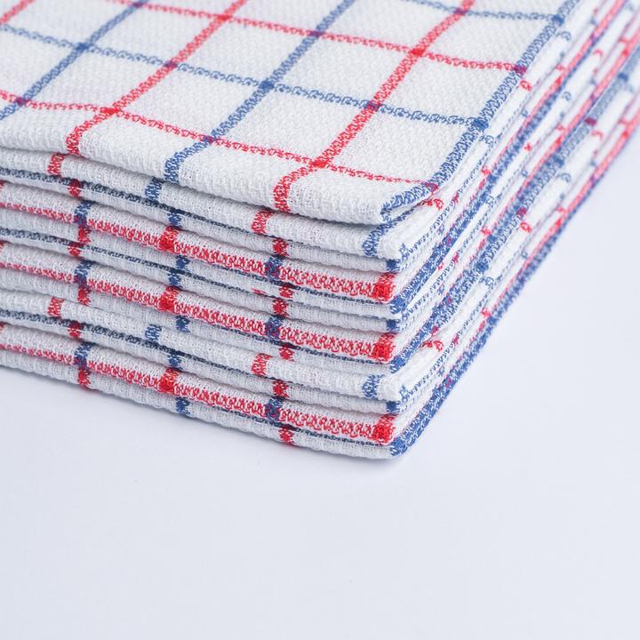 Produktbild Oliver Weber Collection Diademita 10er Set Premium Geschirrtücher, 100% feine Baumwolle, 50x70 cm, blau kariert, 185 gr/m2 (50 x 70 cm)