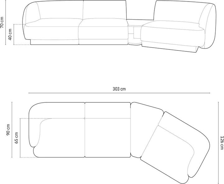 303 x 126 x 70 cm