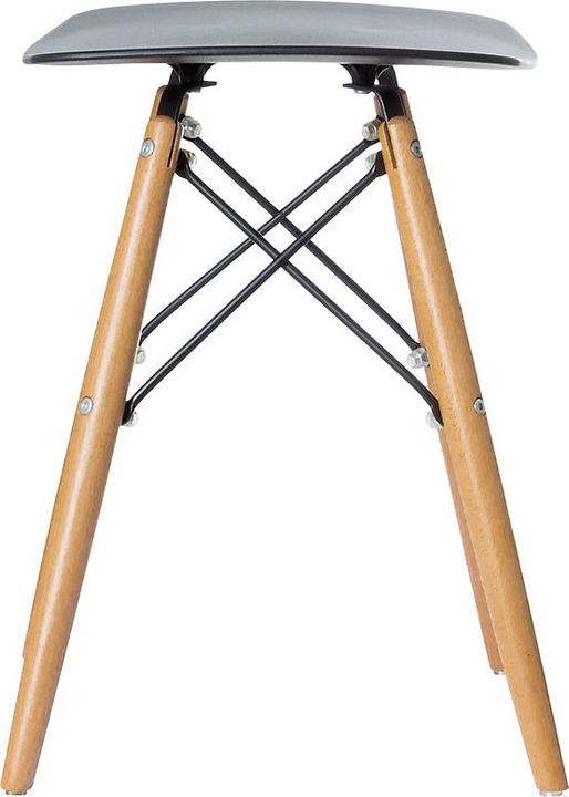 Image du produit Paperflow Tabouret SKOLL, pieds en bois massif de hêtre, assise noire.