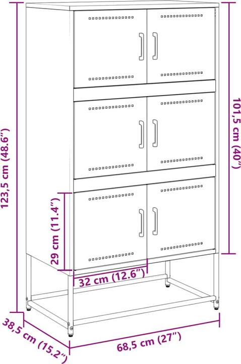 Nährwerte und Zutaten VidaXL Sideboard (38.5 x 38.5 x 123.5 cm)