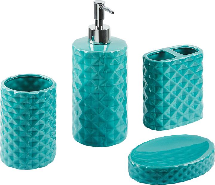 Immagine prodotto Beliani Set da bagno 4 pezzi in ceramica turchese GUATIRE