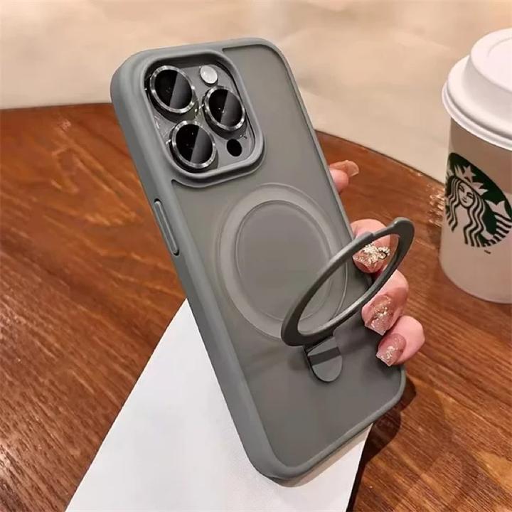 Immagine prodotto RPD Apple iPhone 16 Pro Max - MagSafe Stand Etui mit Kameraschutz, grau, matt (Apple iPhone 16 Pro Max)