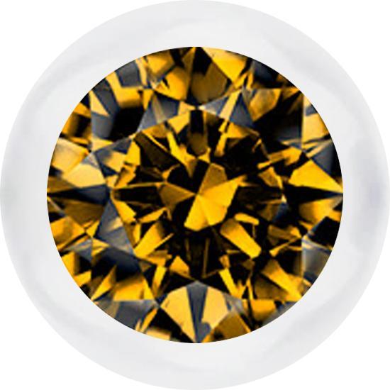 Produktbild Star Piercing Micro Kugel transparent mit Kristall topaz (ohne MessingBioflex, Chirurgenstahl 316L)