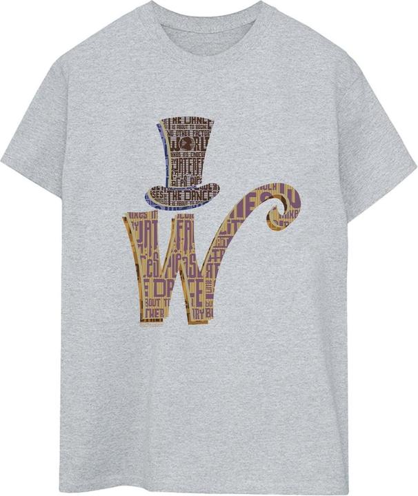 Immagine prodotto Willy Wonka & the Chocolate Factory W Logo Hat Maglietta Ampia Donna (L)