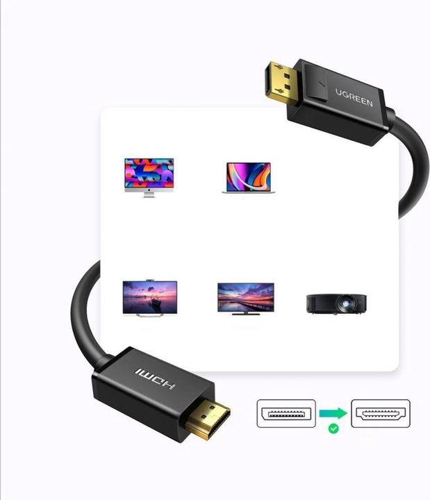 Produktbild Ugreen Display Port – HDMI (3 m, DisplayPort, HDMI)