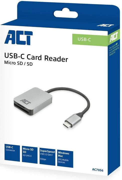 Actual product image USB-C card reader for SD and micro SD, SD 4.0 UHS-II