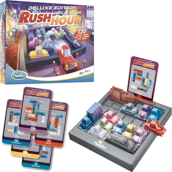 Actual product image Ravensburger ThinkFun 76617 - Rush Hour - The well-known traffic jam game in the Deluxe Edition with vehicles in (Portuguese, English, German, Italian, French, Spanish, Dutch)