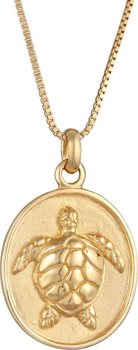 Elli Halskette Schildkröte Münze Ozean 925 Silber (925 Sterling Silber, 45 cm)