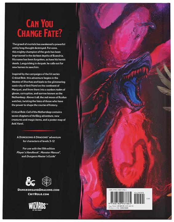 Immagine prodotto Asmodée Dungeons & Dragons - 5° Ruolo Critico Chiamata di Netherdeep (WTCD0867) (Inglese)