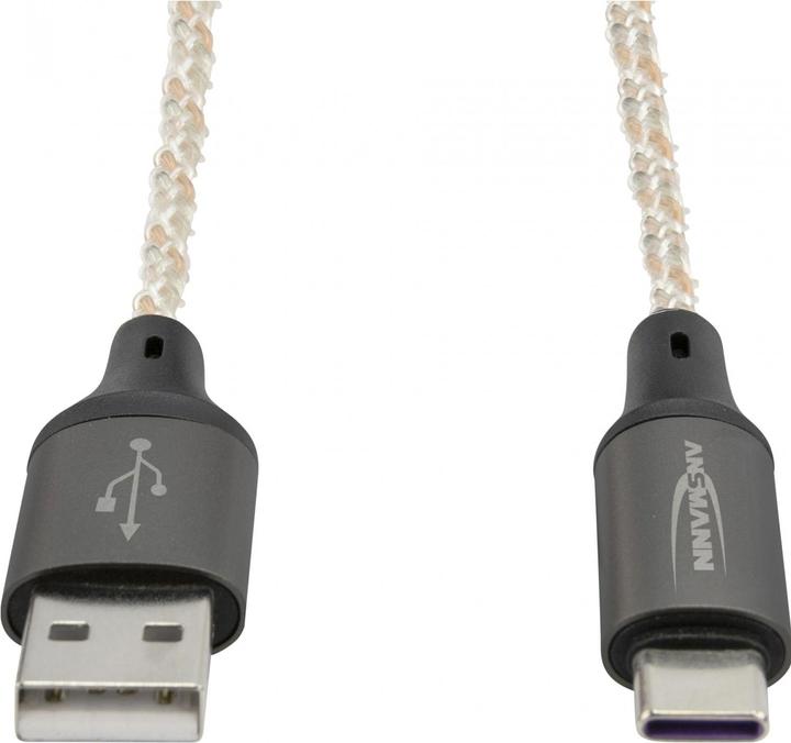 Produktbild Ansmann USB-A / USB-C Kabel mit LED Beleuchtung 100cm 1700-0158 (1 m, USB 3.0)