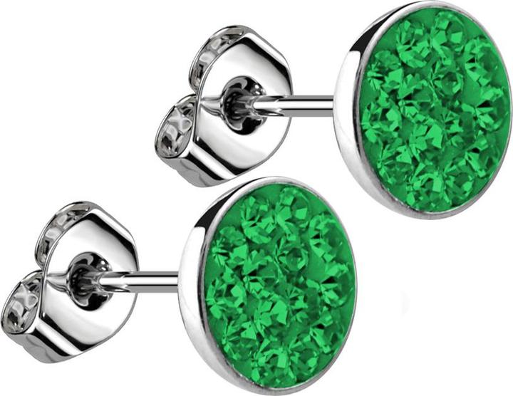 Immagine prodotto Star Piercing Orecchini a perno in argento con cristallo verde (senza ottone, Acciaio chirurgico 316L)