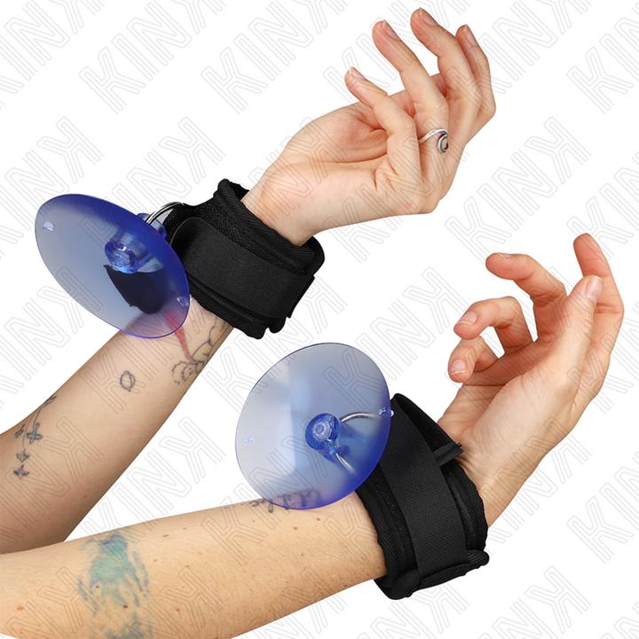 Actual product image Pipedream KINK - WRIST CUFFS WITH SUCTION CUPS BLACK 29-40 CM X 5 CM