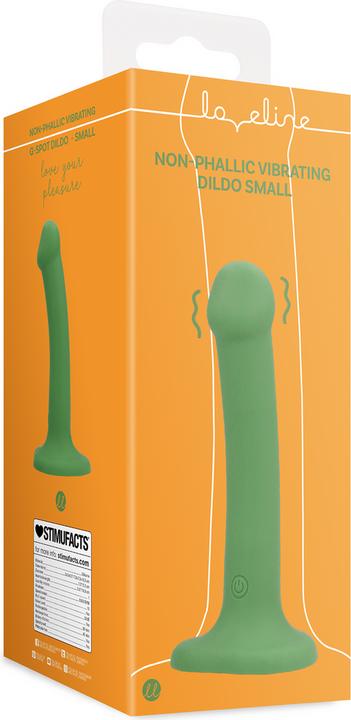 Actual product image Loveline Non-Phallic Vibrating Dildo - Small - Forest Green