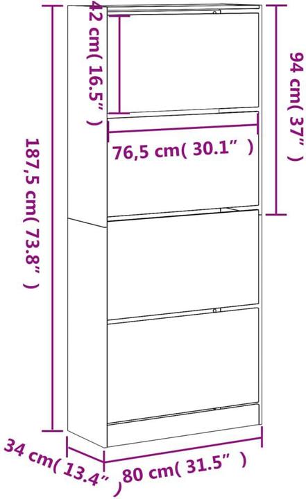 Immagine prodotto VidaXL Nalani (80 x 34 x 187,5 cm)
