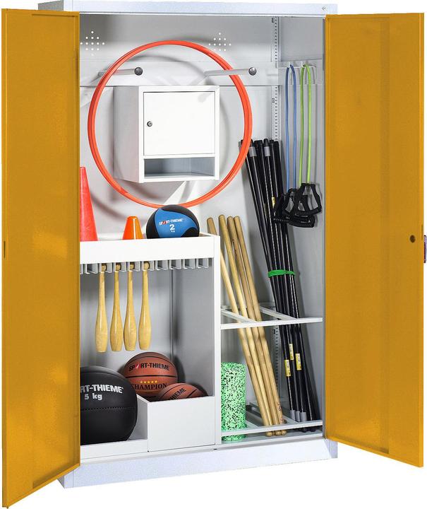 Actual product image C+P Sports equipment cabinet (HxWxD 195x120x50 cm, with solid sheet metal hinged doors, type 1)